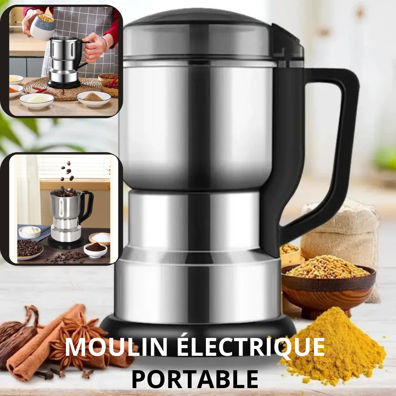 Petit Moulin à Café et Épices Électrique